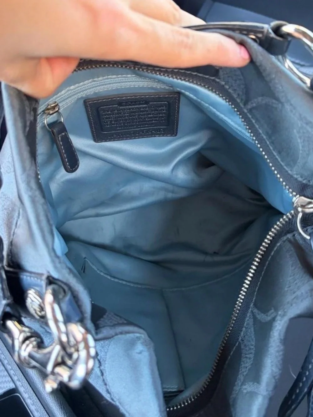 Coach signature Brooke blue mid sized bag